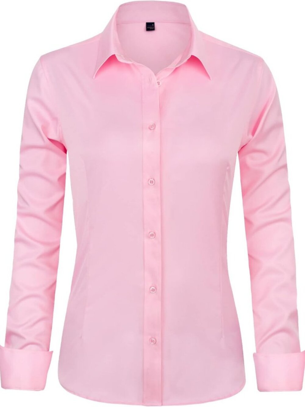 Chic Women's Long Sleeve Button Down Shirt | Wrinkle-Free Business Casual Blouse